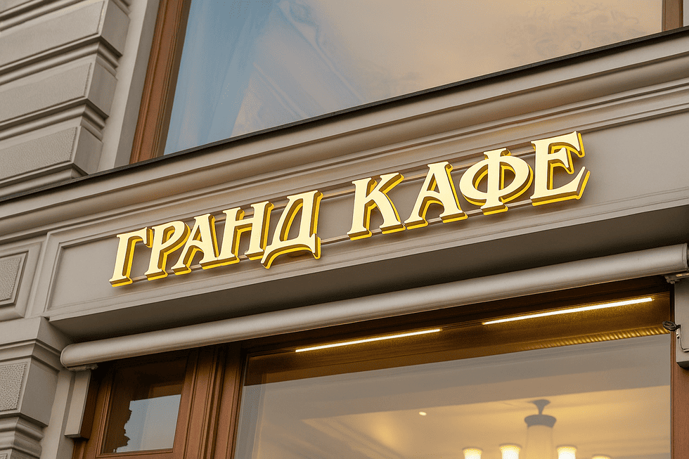 Кейс: вывеска для «Гранд Кафе Dr. Живаго»